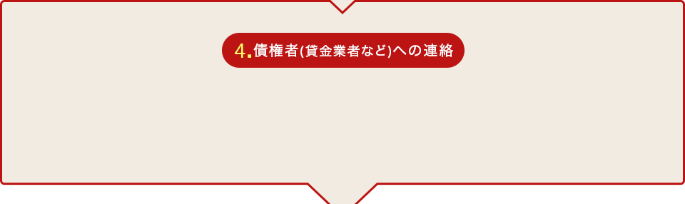 4.債権者(貸金業者など)への連絡